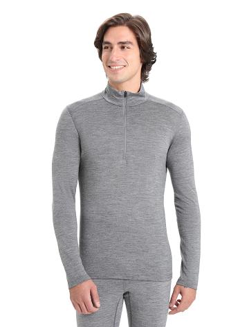 Icebreaker Merino 200 Oasis Long Sleeve Half Zip Thermal Top Férfi Base Layers Szürke | HU 1360ILHS